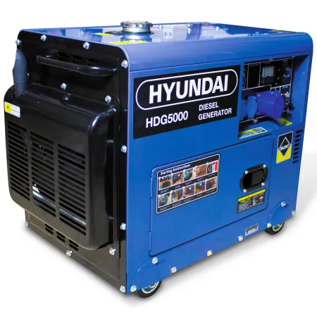 Groupe électrogène diesel 5000 W - Démarrage électrique avec technologie AVR - HYUNDAI